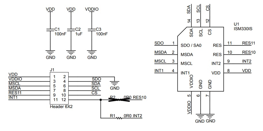 原理图 - STMicroelectronics STEVAL-MKI230KA iNEMO惯性模块套件